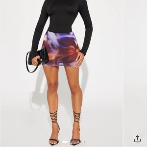 Fashion Nova Multicolor Mini Skirt